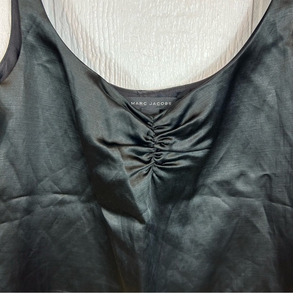 Marc Jacobs Designer Black Linen Blend Sleeveless Blouse Size 4 - Picture 3 of 14
